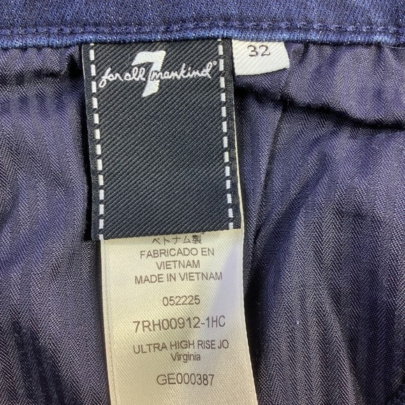 7 For All Mankind Ultra High Rise Jo Wide Leg Jeans Virginia Blue Size 32 NWT - Picture 7 of 16